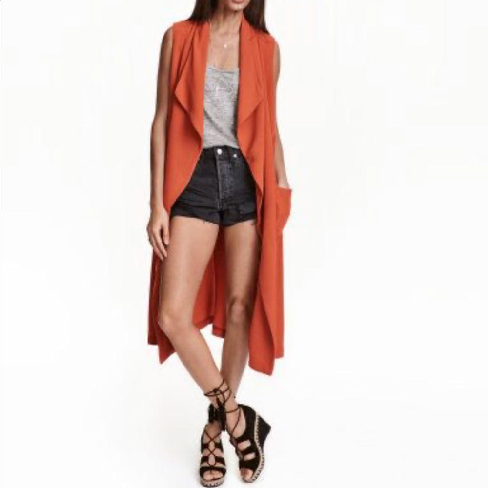 H&M sleeveless long vest size 2